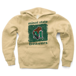 Minot State Beavers Wes and Willy Kids Hoodie Medium Stone