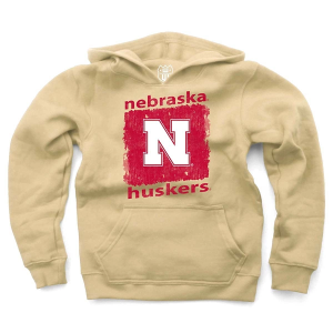 Nebraska Cornhuskers Wes and Willy Kids Hoodie XLarge Stone