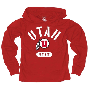 Utah Utes Wes and Willy Kids Hoodie Large Cherry