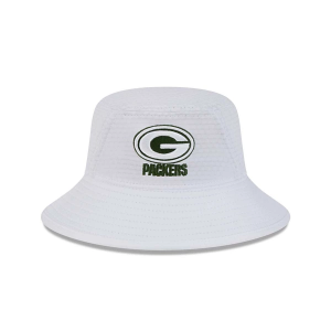 Kids' Green Bay Packers New Era 2024 Training Camp Bucket Hat One Size White