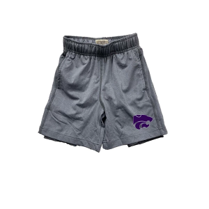 Kansas State Wildcats Wes and Willy 2 In 1 Kids' Shorts XLarge Heather Grey