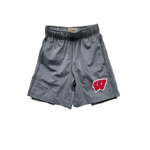 Wes And Willy Wisconsin Badgers Wes and Willy Wisconsin 2 In 1 Kids' Shorts Medium Heather Grey - $29.99 at SCHEELS