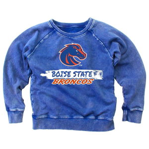 Boise State Broncos Wes and Willy Kids Girls' Crew Large Blue