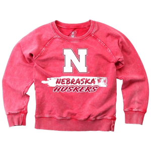 Nebraska Cornhuskers Wes and Willy Kids Girls' Crew XLarge Cherry