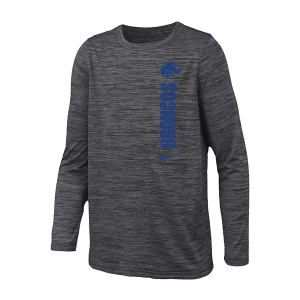 Boise State Broncos Nike 2024 Velocity Kids' T-Shirt Large Dark Grey