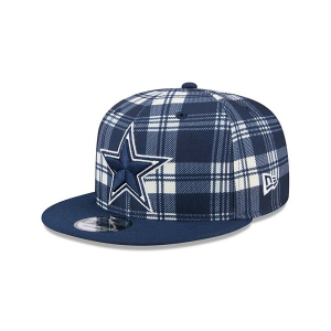 Dallas Cowboys New Era 2024 Sideline Plaid 9Fifty Snapback Hat One Size Navy