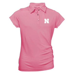Nebraska Cornhuskers Garb Girls' Brighton Kids' Polo XLarge Pink