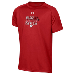 Wisconsin Badgers Under Armour Wisconsin All Day Kids' T-Shirt XLarge Red