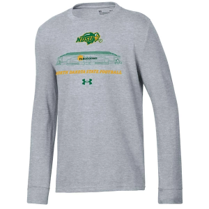 North Dakota State Bison Under Armour Lott Kids' T-Shirt Large Grey Heather