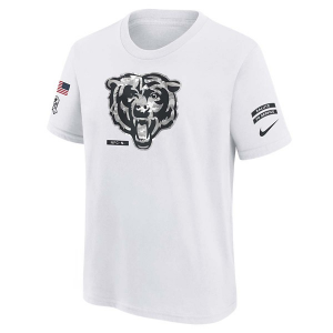 Kids' Chicago Bears Nike 2024 Salute To Service Edge T-Shirt Large White