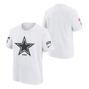 Kids' Dallas Cowboys Nike 2024 Salute to Service Edge T-Shirt XLarge White