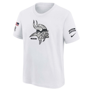 Kids' Minnesota Vikings Nike 2024 Salute To Service Edge T-Shirt XLarge White