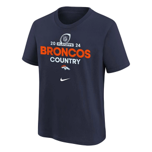 Kids' Denver Broncos Nike 2024 Playoffs T-Shirt Medium Navy