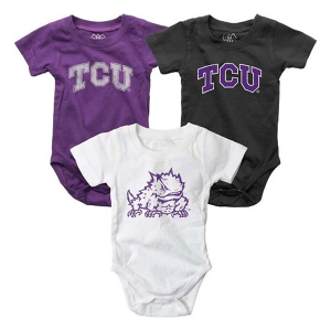 Wes and Willy TCU Horned Frogs Hooper Onesie 3 Pack