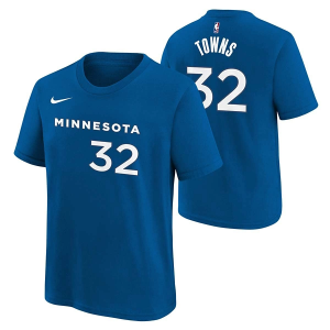 Kids' Minnesota Timberwolves Karl-Anthony Towns #32 2023 City Edition Name & Number Nike T-Shirt Medium Blue
