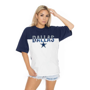 Women's Dallas Cowboys Gameday Couture Split Decision T-Shirt Medium Navy