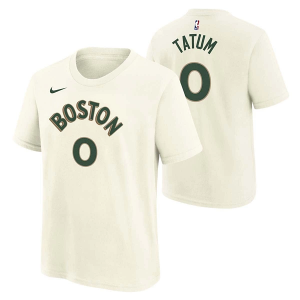 Kids' Boston Celtics Jayson Tatum #0 2023 City Edition Name & Number Nike T-Shirt XLarge Sail