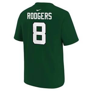 Kids' New York Jets Nike Aaron Rodgers #8 Fuse Name & Number T-Shirt XLarge Green