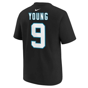 Kids' Carolina Panthers Nike Bryce Young #9 FUSE Name & Number T-Shirt Medium Black