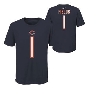 Kids' Chicago Bears Nike Justin Fields #1 Name & Number T-Shirt Medium Navy