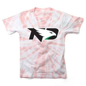 North Dakota Fighting Hawks Wes and Willy Girls' Tie Dye Kids' T-Shirt Large Pink