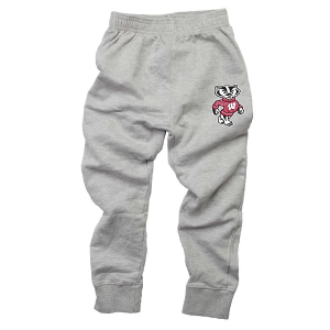 Wisconsin Badgers Wes and Willy Wisconsin Friday Sweatpants Kids' Sweatpants Small Grey Heather