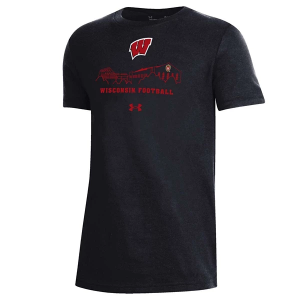 Wisconsin Badgers Under Armour Wood Kids' T-Shirt XLarge Black
