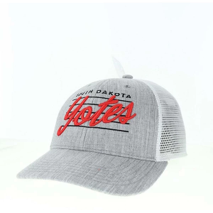 South Dakota Coyotes Legacy Athletic Scripty Hat Kids' Adjustable Hat One Size Grey Heather/White