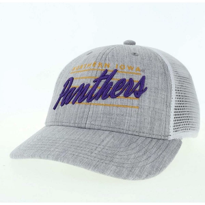 Northern Iowa Panthers Legacy Athletic Scripty Hat Kids' Adjustable Hat One Size Grey Heather/White