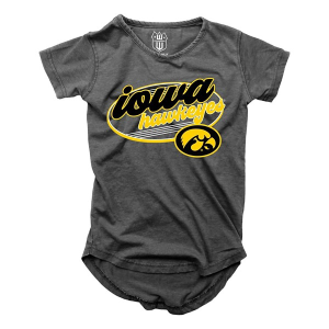 Iowa Hawkeyes Wes and Willy Burn Out Kids' T-Shirt Medium Black