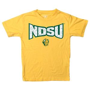 North Dakota State Bison Wes and Willy Team Basic Kids' T-Shirt Medium Gold