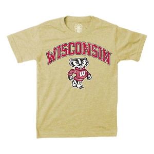 Wisconsin Badgers Wes and Willy Rattatat Kids' T-Shirt Medium Stone