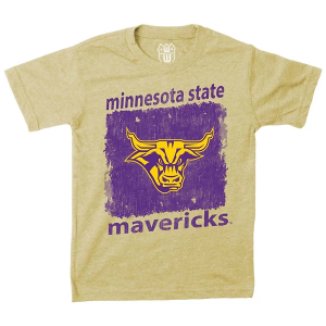 Minnesota State Mavericks Wes and Willy Tatted Kids' T-Shirt Large Stone