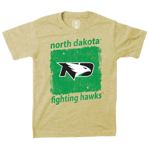 North Dakota Fighting Hawks Wes and Willy Tatted Kids' T-Shirt Medium Stone