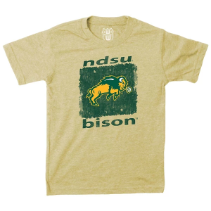 North Dakota State Bison Wes and Willy Tatted Kids' T-Shirt Large Stone
