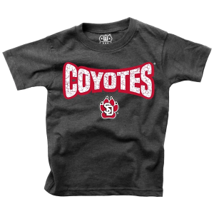 South Dakota Coyotes Wes and Willy 2024 Basic Logo Kids' T-Shirt 6X Black