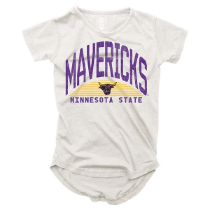 Minnesota State Mavericks Wes and Willy Girls' 2024 Basic Logo Kids' T-Shirt XLarge Ecru
