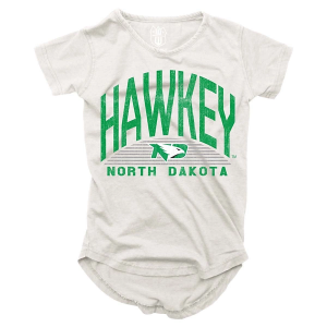 North Dakota Fighting Hawks Wes and Willy Girls' 2024 Basic Logo Kids' T-Shirt XLarge Ecru