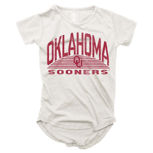 Oklahoma Sooners Wes and Willy Girls' 2024 Basic Logo Kids' T-Shirt Large Ecru