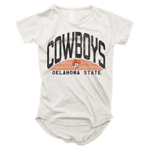 Oklahoma State Cowboys Wes and Willy Girls' 2024 Basic Logo Kids' T-Shirt XLarge Ecru