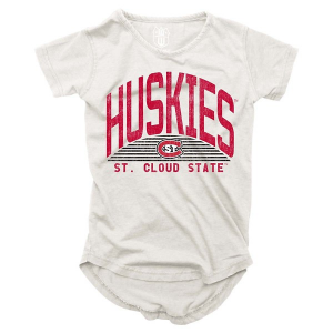 St. Cloud State Huskies Wes and Willy Girls' 2024 Basic Logo Kids' T-Shirt Medium Ecru