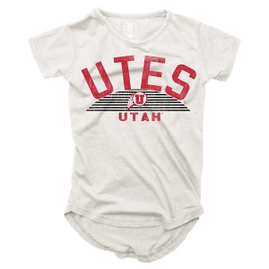 Utah Utes Wes and Willy Girls' 2024 Basic Logo Kids' T-Shirt Large Ecru