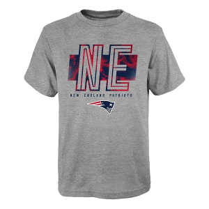 Kids' New England Patriots Nike Abbreviated T-Shirt Large Heather Grey