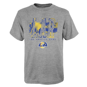 Kids' Los Angeles Rams Genuine Stuff Abbreviated T-Shirt Large Heather Grey