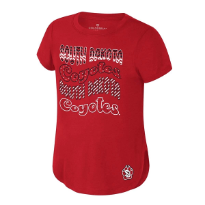 South Dakota Coyotes Colosseum Girls' Rogan Kids' T-Shirt Large Red