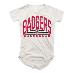 Wisconsin Badgers Wes and Willy Girls' 2024 Basic Logo Kids' T-Shirt 6 Ecru