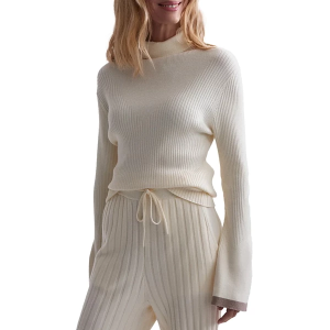 Women's Varley Ravena Rib Knit Long Sleeve Shirt Small Egret