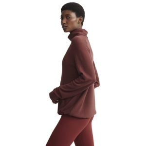 Women's Varley Portland High Neck Long Sleeve Shirt Medium Hot Chocolate