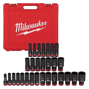 Milwaukee SHOCKWAVE 1/2 in Deep Sockets - 29 Piece Set