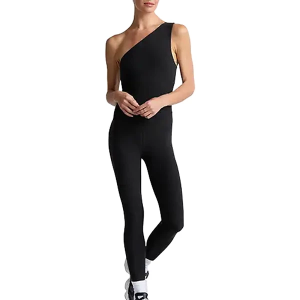 Women's Beyond Yoga Spacedye Upswing One Shoulder Onesie Small Darkest Night
